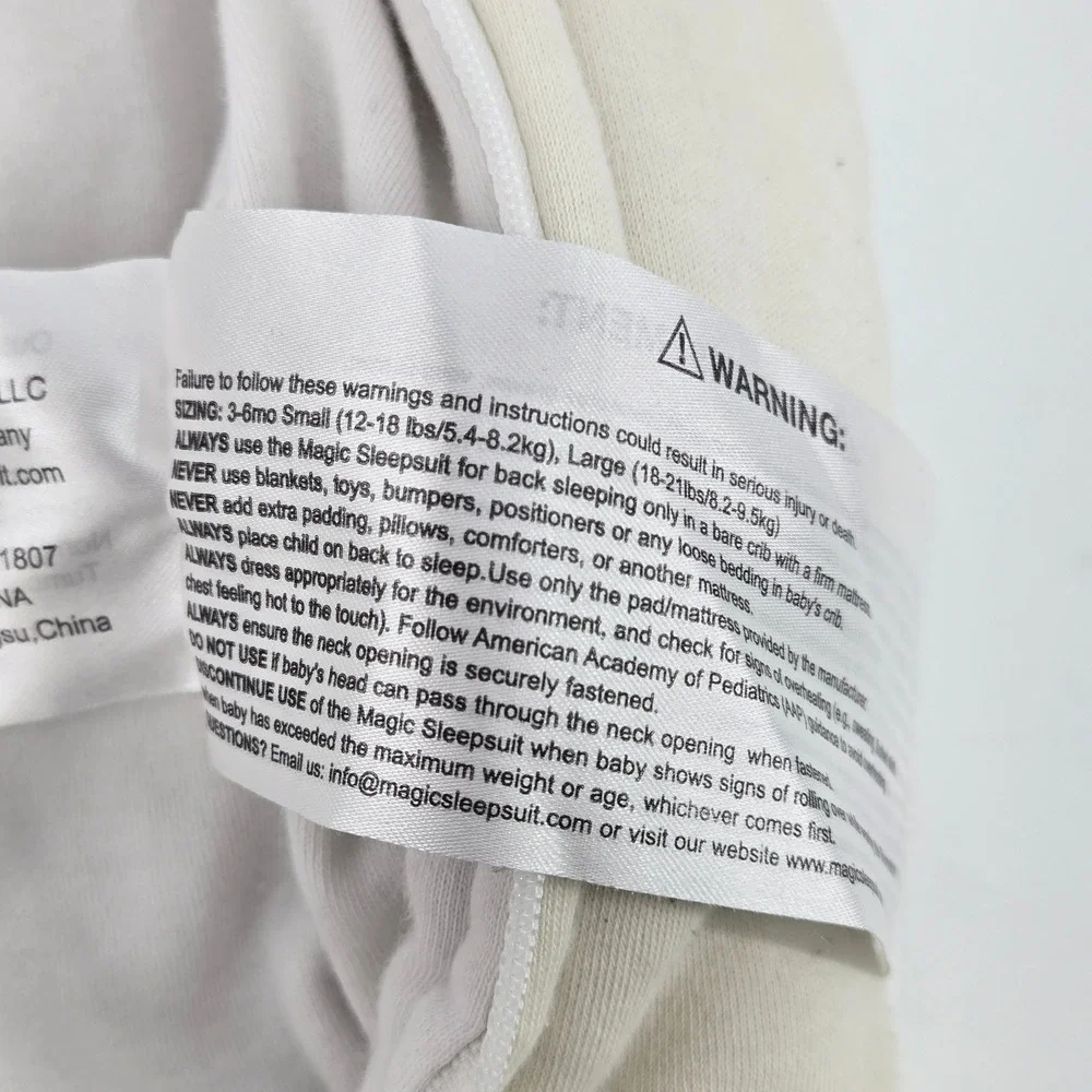 Baby Merlin's Magic Sleepsuit Cream Cotton Swaddle Transition Large 3-6 Months